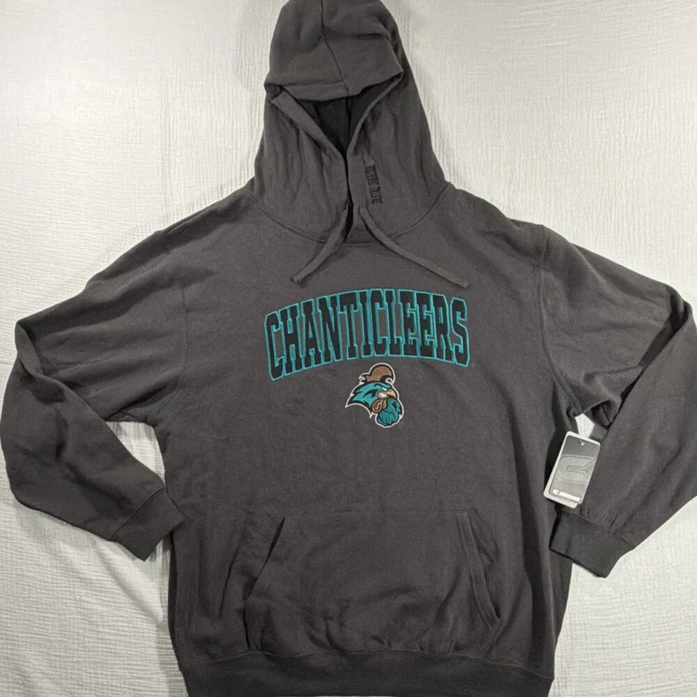 Colosseum Chanticleers embroidered Logo Fleece Pullover Hoodie Charcoal Mens 2XL